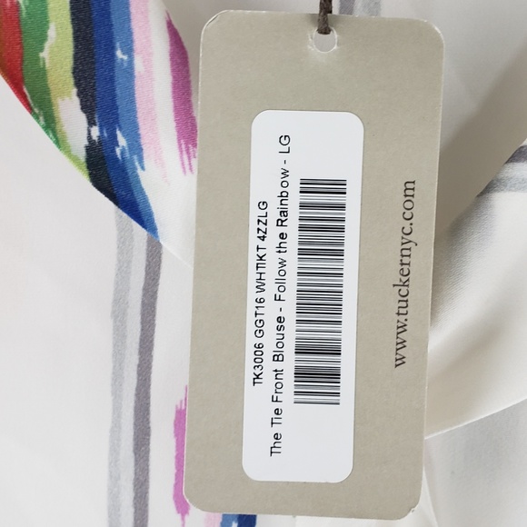 **Store CLOSING SALE** The Tie Front Blouse Follow The Rainbow Top - Picture 6 of 7